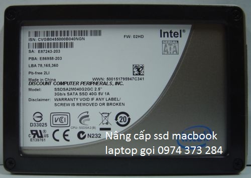 ssd intel nâng cấp cho macbook và laptop